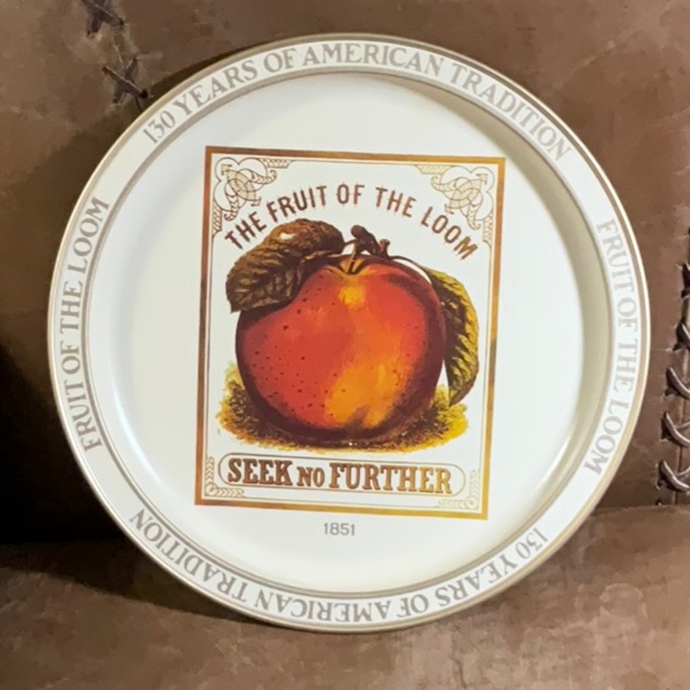 Fruit of the Loom Decorative Tray Commemorating 130 Years of American Tradition